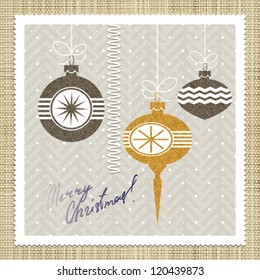 Retro christmas card. Vector.