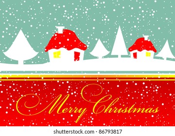 retro christmas card. vector illustration