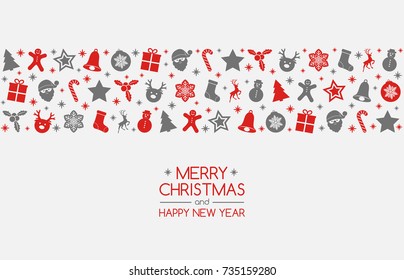 Retro Christmas card with wishes. Vector.