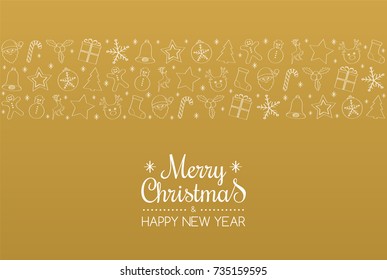 Retro Christmas card with wishes. Vector.