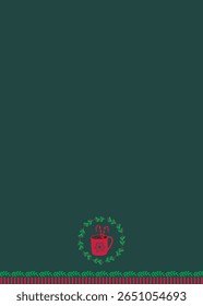 Retro Christmas clipart , Groovy Christmas, for sublimation designs , Holly Jolly, Santa jingle bell, candy with wreath under the border of kitchen towel used for textile product on green background.
