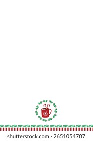 Retro Christmas clipart , Groovy Christmas, for sublimation designs , Holly Jolly, Santa jingle bell, candy with wreath under the border of kitchen towel used for textile product on white background.