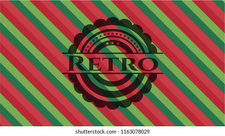 Retro christmas colors style emblem.