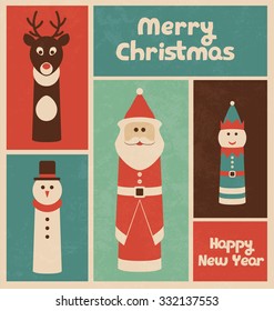Retro Christmas Design with Finger Puppets