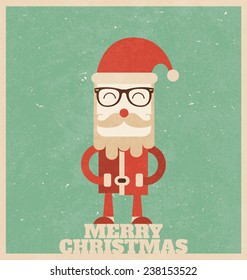 Retro Christmas Design - Santa Claus Character - Merry Christmas Greeting