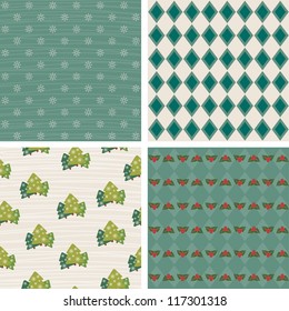 Retro Christmas design wallpaper pattern.