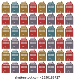 CASAS DE NATAL RETRÔ DESIGN PADRÃO TEXTURA FUNDO WALLART