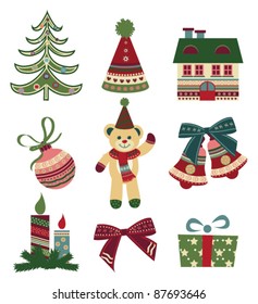 Retro Christmas icons