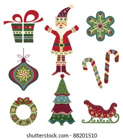 Retro Christmas icons