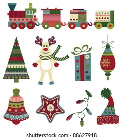 Retro Christmas icons