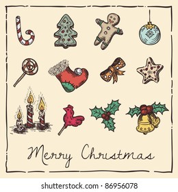 retro Christmas invitation card