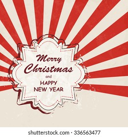 Retro Christmas label red