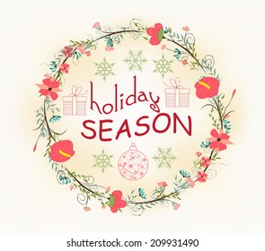 Retro Christmas and new year card