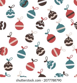 Retro Christmas Ornamental Decoration Vector Graphic Art Seamless Pattern can be use for background and apparel design