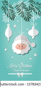 Retro Christmas Ornaments and trees. Vector illustration