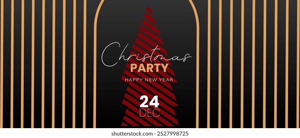 Retro Christmas Party 2025. 3D Background Celebration Poster for Merry Christmas and Happy New Year. Template Patterns for Advertising, Web, Social Media, Banners, Covers. Vector Illustration.