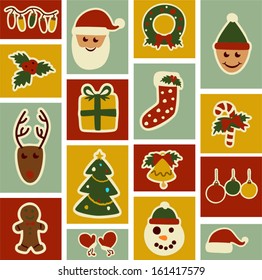 Retro Christmas pattern design.To see the other vector Christmas illustrations , please check Christmas collection.