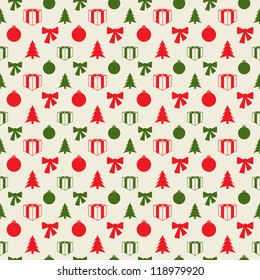 Retro Christmas pattern in editable vector format