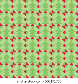 Retro Christmas pattern. Winter wallpaper. Vector illustration.