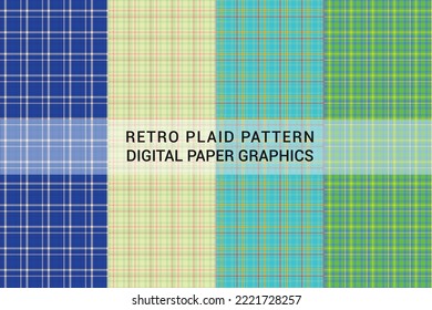 Retro Christmas Plaid Pattern Graphic