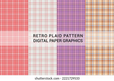 Retro Christmas Plaid Pattern Graphic