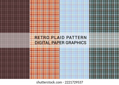 Retro Christmas Plaid Pattern Graphic