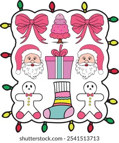 retro christmas png sublimation design