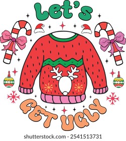 retro christmas png sublimation design