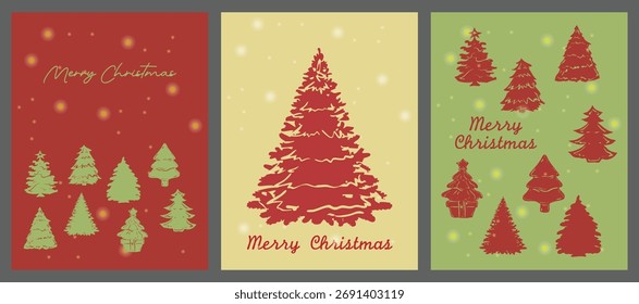 Retro-Weihnachtsposter mit vintage-inspirierten Feiertagsillustrationen und Typografie. Perfekt für festliche Wandkunst, Grußkarten, saisonales Dekor und nostalgische Weihnachtsmotive.