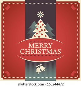 Afiche de Navidad retro. Ilustración vectorial.