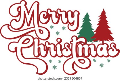 Retro Christmas Quotes Vector Svg Design