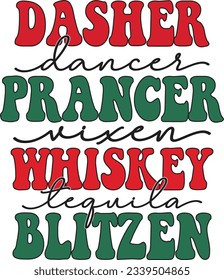 Retro Christmas Quotes Vector Svg Design