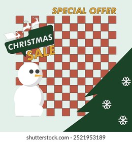 retro christmas sale design vector