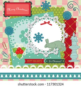 Retro Christmas scrapbook pattern.