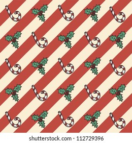 Retro Christmas seamless pattern: backgrounds, wrapper, cards