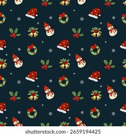 Padrão sem emenda de Natal retro adequado para design de embalagem e papel de parede
