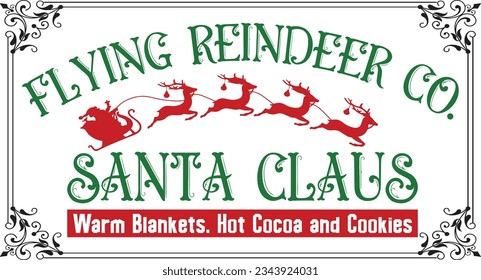 Retro Christmas Sign Svg Design