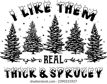 Retro Christmas, Snowflake, Funny Christmas Tree, Snow, Winter Holiday