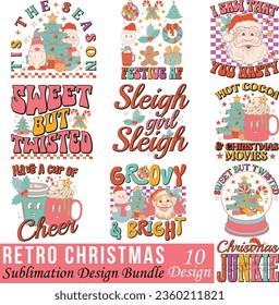 Retro Christmas Sublimation Design Bundle