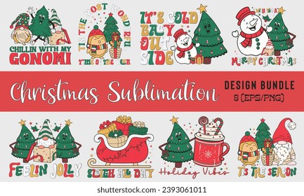 Retro Christmas Sublimation Design Bundle