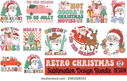 Retro Christmas Sublimation Design Bundle