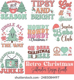 Retro Christmas Sublimation Design Bundle