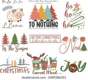 Retro Christmas Sublimation  Design Bundle