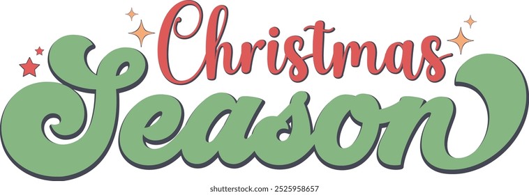 Retro Christmas Sublimation Design Topography