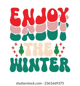 Retro Christmas SVG Design, typography, t-shirt, retro, sublimation, sticker, SVG Design,