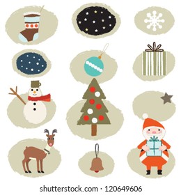 Retro Christmas symbols