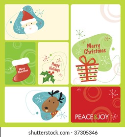 Retro Christmas Tag Set 1