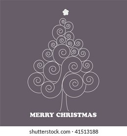 Retro Christmas Tree Card