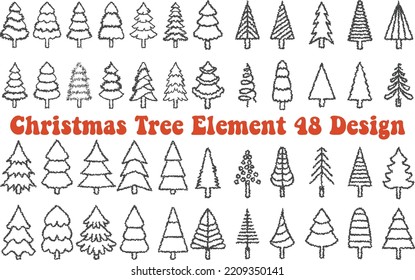 Retro Christmas Tree Element 48 Design Svg