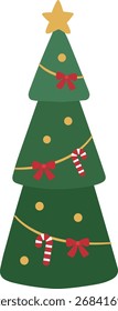Retro Christmas tree flat vector Illustration design.
Hand-drawn pine tree clipart.
Transparent background.